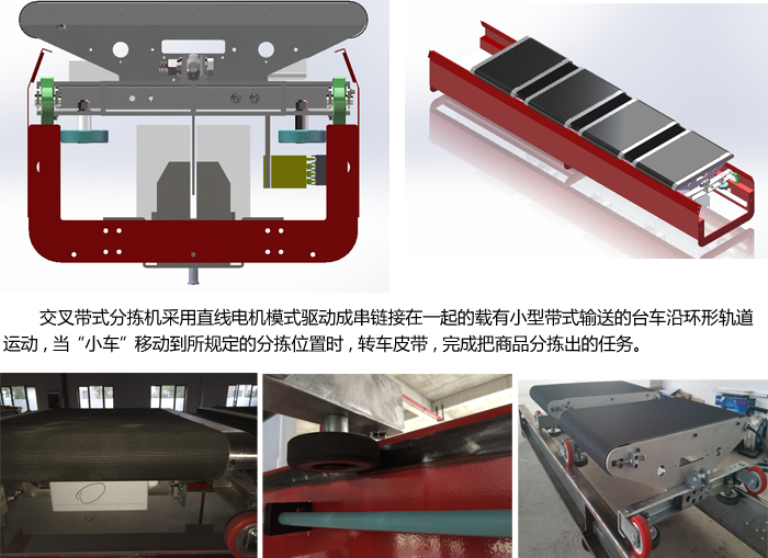 交叉带式分拣细节图